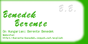 benedek berente business card